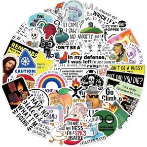 Funny Adults Stickers Bulk, Prank Meme Stickers for Kids Teens Adults, Snarky Vinyl Water Bottle Stickers Pack, Waterproof Cool Meme Stickers for Laptop Scrapbook Sarcastic Hard Hats