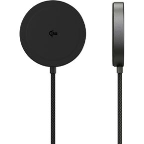 Trendy Wireless Charger for MagSafe Charger, Qi2 Certified 15W Fast Charging Pad, Strong Magnetic Charger with 1.5m Braided Cable, for iPhone 16/15/14 Series/AirPods (PD Charger Included) - Black