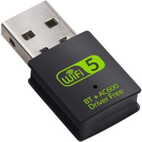 600Mbps USB WiFi Bluetooth 5.0 Adapter 2 in 1 Dongle, 2.4G & 5G USB