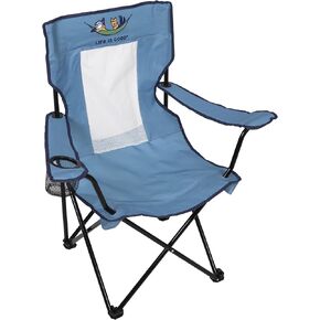 Life is Good Mesh Back Quad Chair, Portable Outdoor Folding Chair with Carry Bag for Beach, Sports, Tailgates, Camping, Fishing