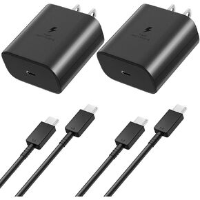 2Pack 45W for Samsung Fast Charger Type-C USB-C for Samsung Galaxy S24 Plus, Galaxy S24 Ultra, Galaxy S23 Ultra, Galaxy S25+, Galaxy S25 Ultra, Galaxy Z Fold 6 5 4 3, EP-TA845 Super Fast Charging Wall