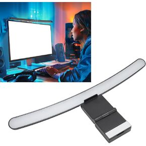 USB RGB Curved Computer Light Bar, LED Dimmable Screen Light Bar - Touch Control Light Source, Timed Eye Caring for Home Office