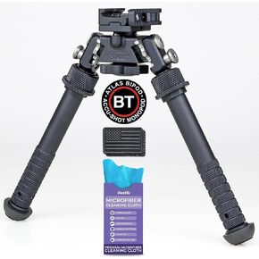Accu-Shot Atlas Bipod BT46-LW17 PSR with ADM 170-S Lever Plus USA Flag Patch and Jestik Microfiber Cleaning Cloth