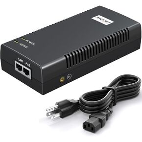 PROCET PoE Iniector Active PoE++ 90W 55V DC Output PoE Power Injector, 1 Gigabit Speed Network, 6KV Surge Protector for PTZ Camera, PoS System, Kiosk, Wireless AP