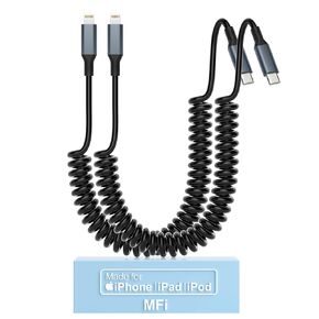 USB-C to Lightning Cable for iPhone - MFi Certified USB C iPhone Charger Cord for Car, Coiled Apple Carplay Cord for iPhone14/13/12/11 Pro Max/XS MAX/XR/XS/X/8/7/Plus/6S iPad