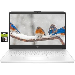 HP 14" Laptop Stream Ultral Light for Students and Business, Quad-core Intel Celeron Processor, 8GB RAM, 192GB Storage (64GB eMMC+128GB Ghost Manta SD Card), 1 Year Office 365, HDMI, Win 11