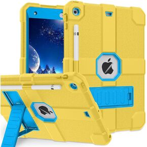 Case for iPad 9th/8th/7th Generation 2021/2020/2019(10.2 inch), Heavy Duty Shockproof Rugged Protective 10.2" Cover with Built-in Stand for iPad 9 8 7 Gen(White+Green)