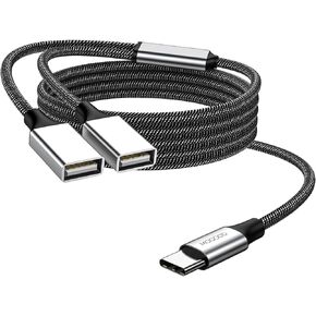 USB C Splitter type c to Dual USB A Female Adapter Type C to Dual USB A double usb 2.0 Adapter double usb 2.0 OTG Splitter Cord Converter for MacBook Pro, Google Pixel, Galaxy S20 S22 S9 / Note 8