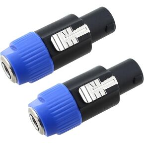 RLECS 2PCS 1/4 Inch Jack to NL4FC Plug Connectors Audio Speaker Plug for Active Speaker Passive Speaker Active Mixers