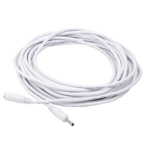 Power Extension Cable 16.5ft 1.35mm x 3.5mm Compatible with 5V DC Adapter Cord for CCTV Security Camera IP Camera Standalone DVR White Color