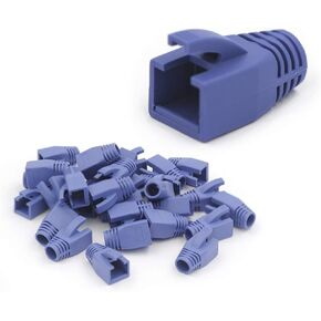 VCE 30-Pack Cat6A/Cat7 RJ45 Ethernet Cable Strain Relief Boots, Soft Plastic Cable Cap Connector Plug Cover-Blue
