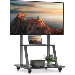 Mobile TV Stand on Wheels for Most 32-75 Inch LCD LED OLED Flat Panel Screens, Heavy Duty Rolling TV Cart with Shelf and Large Base, Hold up to 220 lbs ML1699A