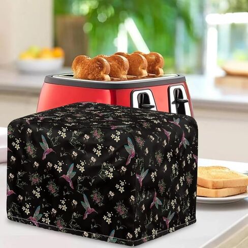 Babrukda Hummingbird Flowers Toaster Cover 4 Slice Trendy Bread Machine Cover with Drawstring Closure Small Kitchen Appliance Dust and Fingerprint Protection Home Decor Holiday Gifts in Saudi Arabia