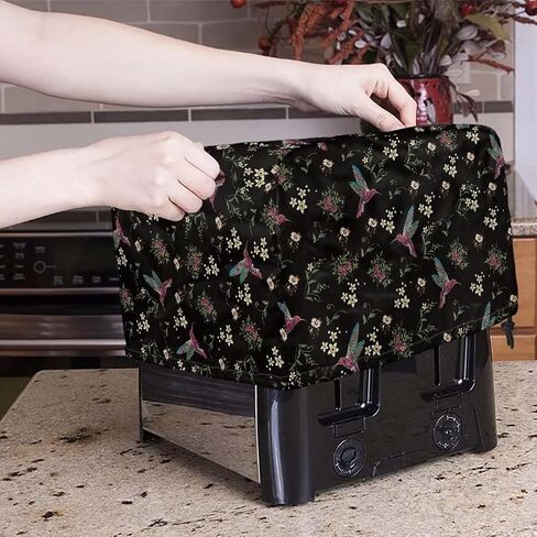 Babrukda Hummingbird Flowers Toaster Cover 4 Slice Trendy Bread Machine Cover with Drawstring Closure Small Kitchen Appliance Dust and Fingerprint Protection Home Decor Holiday Gifts in Saudi Arabia