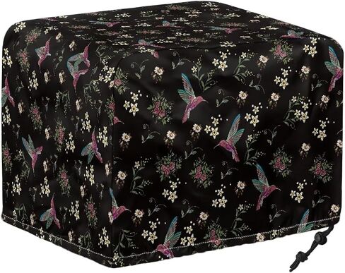 Babrukda Hummingbird Flowers Toaster Cover 4 Slice Trendy Bread Machine Cover with Drawstring Closure Small Kitchen Appliance Dust and Fingerprint Protection Home Decor Holiday Gifts in Saudi Arabia