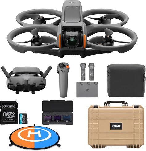DJI Avata 2 Fly More More Combo (ثلاث بطاريات) مع مجموعة مرشحات DJI Avata 2 ND (ND8/16/32） ، بطاقة ذاكرة MicroSD 128 جيجابايت ، وسادة هبوط بدون طيار على الوجهين ، وحزمة علبة صلبة مقلوبة (5 عناصر) in Kuwait