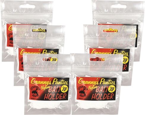 Granny's Panties Nylon Bait Holder for Fishing - Bait Bag Secures Bait on Hook, Prevents Bait Loss to Small Fish & When Casting - Fishing Bait Holder for All Bodies of Water - Made in USA - 6-Pack in Saudi Arabia