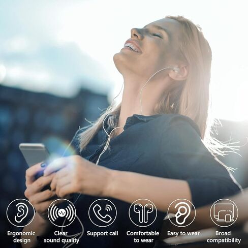لسماعات الرأس iPhone سماعات الأذن/سماعات الأذن المدمجة في وحدة التحكم في مستوى الميكروفون المدمج متوافقة مع iPhone 14/13/11/11/XR/XS/X/8/7/SE/PRO MAX in Saudi Arabia