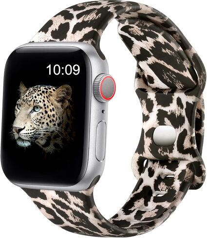 متوافق مع Easuny مع Watch Band 38mm 40mm 41mm 42mm 44mm 45mm 49mm للنساء ، والفراشات طباعة Silicone Silicone Floral Fadeless Wristband Sport Sert in Kuwait