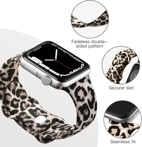 متوافق مع Easuny مع Watch Band 38mm 40mm 41mm 42mm 44mm 45mm 49mm للنساء ، والفراشات طباعة Silicone Silicone Floral Fadeless Wristband Sport Sert in Kuwait