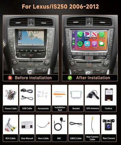 8Core 4G+64G CAR CAR STEREO CARPLAY FOR LEXUS IS250 IS300 IS350 2006-2012 in Saudi Arabia