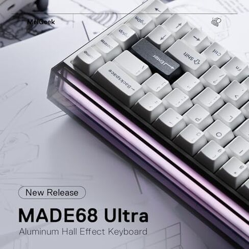 MADE68 Ultra Hall Effect Keyboard Magnetic Gaming Keyboard, Alu case Hot Swappable Switches Keyboard Rapid Trigger Keyboard Magnetic Switch Keyboard, RGB Snap Tap,Black, 65% Layout in Saudi Arabia
