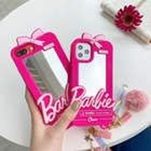 علبة الهاتف الوردي مع Mirror و Tassel for iPhone 14 Pro in Saudi Arabia