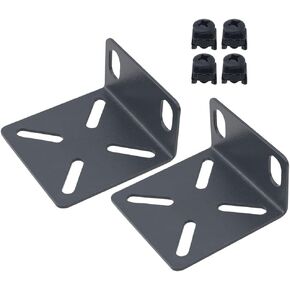2PCS Network Switch Cabinet Accessory 22x45mm/0.87x1.77in Angle Code Rack Small Lug Accessory Rack Mounting Kit Network Cabinet Lug Computer Component Bracket Black