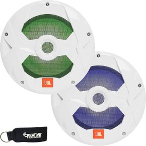 JBL MS10LW - Two OEM Replacement Marine 10 Inch White Subwoofers with RGB LEDs - 4-Ohm