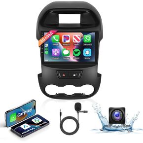 2+64G Android Car Radio Car Stereo for Ford Ranger 2011-2015 with Wireless Carplay Android Auto, 9’’ Touch Screen Head Unit with Mirror Link WiFi GPS Bluetooth FM RDS EQ AHD Backup Camera SWC