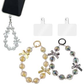 ASVNRES Phone Lanyard Wrist Strap, Crystal Butterfly Star Gems Phone Beaded Wrist Strap Phone Bracelet Lanyard