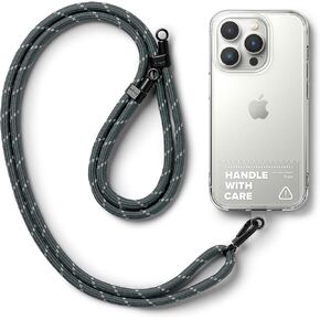 Ringke Holder Link Clear Adjustable Crossbody Neck Strap, Universal Multifunctional Lanyard Patch for Most Smartphones