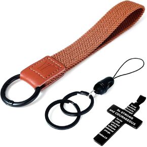 Colourful Elastic Keychain Wristlet Cross Keychain for Women Men Cute Wrist Lanyard for Keys