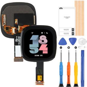 Screen Replacement Kits for Fitbit Versa 3 FB511 / Fitbit Sense FB512 Watch LCD Display Touch Digitizer Full Assembly with Repair Tools