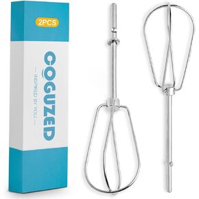 CoguZed 2 Pcs Hand Mixer Attachments, Stainless Steel Beaters, Replacement for Kitchen Aid Hand Mixer - Perfect Accessories for Baking and Cooking