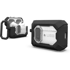 URBAN ARMOR GEAR UAG Designed for AirPods Pro 2nd Gen Case with Lock Plasma, Rugged Hard Shell Military Grade Protective Cover with Secure Lock & Detachable Carabiner Clip, Black