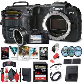 Canon EOS RP Mirrorless Digital Camera (Body Only) (3380C002) + Canon EF 24-70mm Lens + Mount Adapter EF-EOS R + 64GB Memory Card + Case + Filter Kit + Photo Software + LPE17 Battery + More (Renewed)