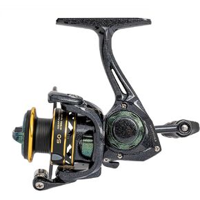 Lew’s Wally Marshall Signature Series Spinning Fishing Reel, 5+1 Bearings, Graphite Frame and Rotor, Interchangeable Retrieve, Green/Gold