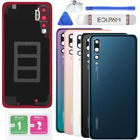 Back Glass Replacement for Huawei P20 Pro Back Cover Rear Housing with Camera Lens + Repair Tool Kit Genuine Rear Glass (Blue)
