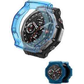 Case for Amazfit T-REX 3,NOUKAJU Smartwatch Cover TPU Material,Easy to Install,Drop-Proof,Soft,Protective Cover for T-REX 3(Clear Blue)