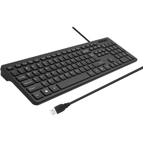 Wired USB Keyboard Wired Computer Keyboard Durable Ultra-Slim Wired Computer Keyboard, QWERTY Layout for PC, Windows 11/10/8/7 (Black)