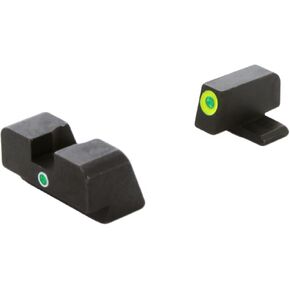 AMERIGLO i-Dot Night Sight Set, Compatible with Sig Sauer Pistols Using #8 Front & #8 Rear | Green Tritium LumiGreen Outline Front Sight & Green Single Dot Rear Sight