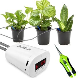 DOMICA Automatic Drip Irrigation Kits for 16 Indoor Plants, Self Watering Devices for Travel, Auto Houseplants Waterer System with Water Timer