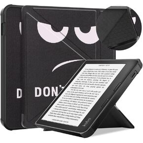 E-Reader Cover for Kobo Libra 2th Generation(2021 Release),Ultra Slim Lightweight with Auto Sleep/Wake Up Function Folio Stand Leather Case for Kobo Libra 2 Gen E-Book (TPU-Big Eye)