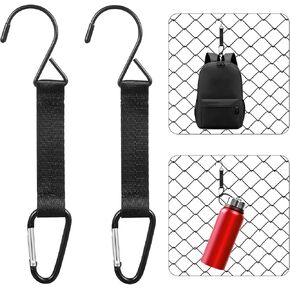Mabor Fence Hooks for Bat Bags and Water Bottle, Hanging Buckles, Fence Clips for Backpacks, Metal Hanging Hooks for Baseball Tennis Softball Football Bag Outdoor Sports