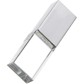 New Crystal Transparent Rectangle Genuine USB Flash Drive 3.0 Wedding Gift Pen Drive,Memroy Stick,Silver (16, GB)