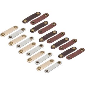 MECCANIXITY 5+5 Pcs Leather Cable Straps Cord Organizer 63x16mm Ties Soft Cord Holder Winder Keeper Cable Management for USB Cable, Headphone Wire, Earphone