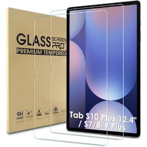 WD&CD 2 Pack Screen Protector Compatible with Samsung Galaxy Tab S10 Plus 12.4'' / S9 Plus / S8 Plus / S7 Plus, Case Friendly Tempered Glass for Galaxy Tab S10+/S9+/S8+