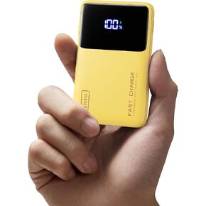 INIU Portable Charger, 10000mAh Slim Power Bank, 22.5W Fast Charging Mini Battery Pack, Flight Cruise Ship Family Trip Accessories Phone Charger for College Students Travelers Teen Boys Girls, Yellow