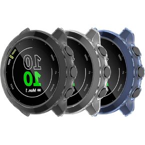 Compatible with Garmin Forerunner 55 Case Premium Soft TPU Screen Protector All-Around Protective Bumper Shell Cover for Forerunner 55 Smartwatch